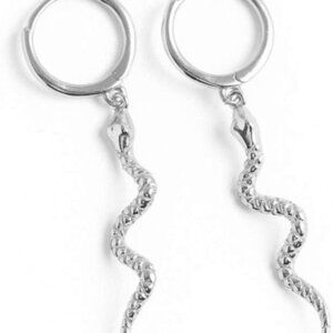 Punk Snake Dangle Hoop Earrings